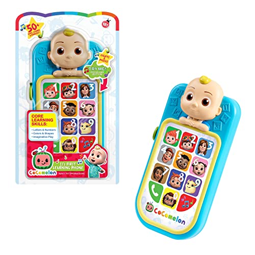 CoComelon JJs First Learning Toy Phone with Lights Sounds Music Basket Stuffers Officially Licensed Kids Toys for Ages 18 Month 0 belly baby and beyond