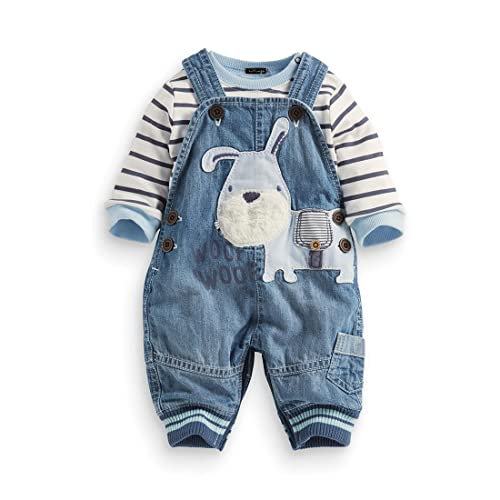 LvYinLi Cute Baby Boy Clothes Suit Toddler Boys Striped long Sleeve T ShirtDenim Overalls Jumpsuit Pants Outfits Sets 0 belly baby and beyond