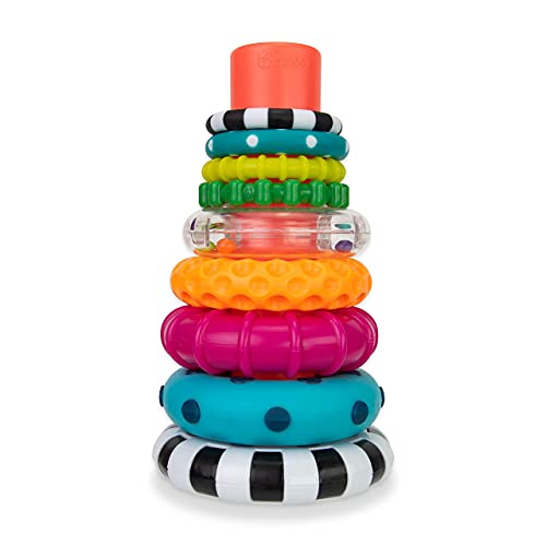 Sassy Stacks of Circles Stacking Ring STEM Learning Toy Age 6 Months Multi 9 Piece Set 0 belly baby and beyond