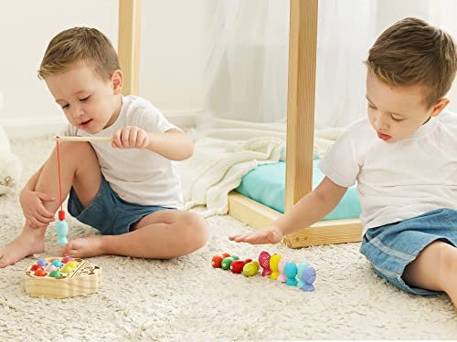 Buy kidus Montessori Magnetic Wooden Fishing Game for Toddlers 2-3 Years Old,Fine  Motor Skills Early Learning Eyes Hands Cooperation Toy for Boys & Girls  Great Birthday Gift @ $16.99