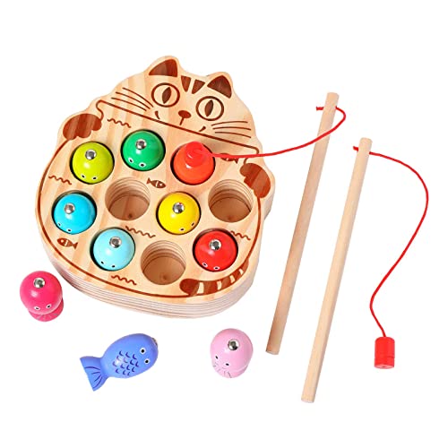 kidus Montessori Magnetic Wooden Fishing Game for Toddlers 1 3 Years OldFine Motor Skills Early Learning Eyes Hands Cooperation Toy for Boys Girls Great Birthday Gift 0 belly baby and beyond