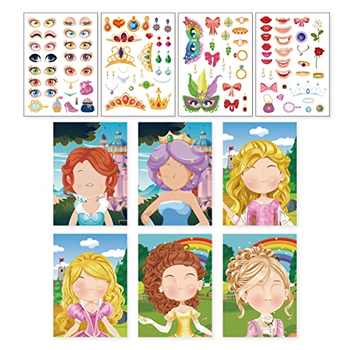 20 Sheets 82759 Make Your Own Princess Stickers for Kids Toddlers Make a Face Stickers for Kids Party Favors Activities 0 belly baby and beyond