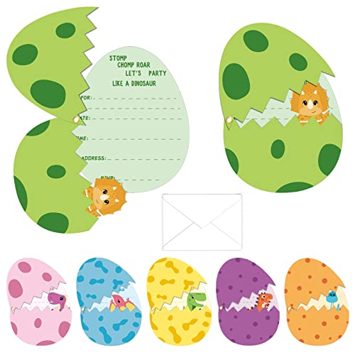 24 Pack Dinosaur Birthday Party Invitations Cards with Envelopes Dinosaur Party Supplies Fill In Birthday Dino Eggs Invite Cards Stickers for Kids Boys Girls Dinosaur Birthday Party Decorations Favor 0 belly baby and beyond