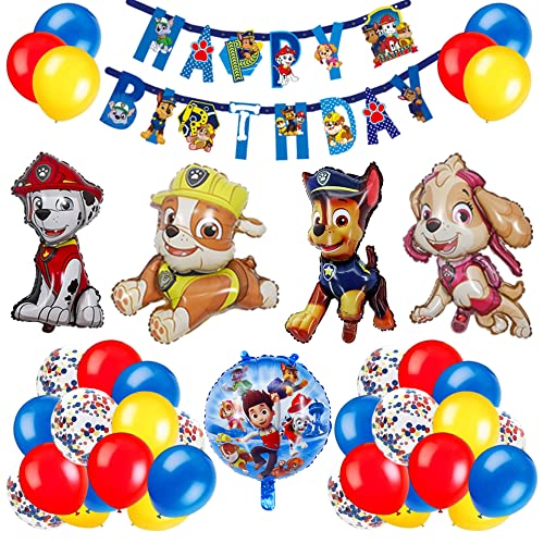 31Pcs Paw Dog Party Decoration Set Birthday Decorations Paw Balloons Including Paw Dog Backdrop and Balloon Sets 31PCS 0 belly baby and beyond