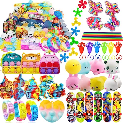 50 PCS Premium Party Favors Toys for kidsAssortment Mini Pop Fidget it Toys for All Ages kidsclassroom prizesTreasure Chest Prize Box Toys Goody Bag Fillerspinata stuffersCarnival Prizes for Boys and 0 belly baby and beyond