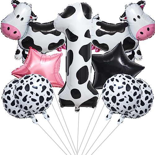 9 PCS Cow Print Balloons 1st Birthday Decorations Cow Birthday Party Foil Balloons Farm Animal Mylar Balloons for Girls Boys Birthday Party Supplies Baby Shower 40 Inch 0 belly baby and beyond