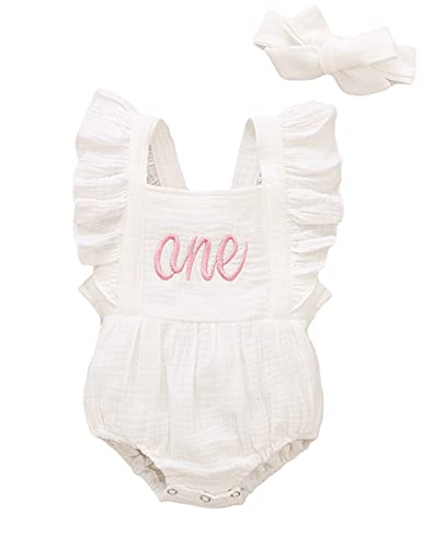 Aslaylme 1st Birthday Girl Outfit Baby Girls One Year Old Birthday Bodysuit 0 belly baby and beyond