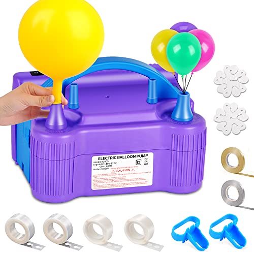 Balloon Pump Electric Keaibuding Balloon Air Pump Dual Nozzle Balloon Inflator Blower with Balloon Arch Strip Kit for Party Supplies Baby Shower Decorations 0 belly baby and beyond