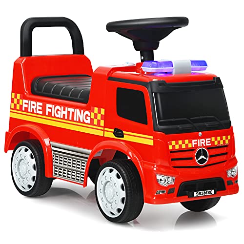 Costzon Ride On Push Car for Toddlers Licensed Mercedes Benz Sliding Car wSteering Wheel Horn Headlights Under Seat Storage Foot to Floor Riding Toy for Boys Girls 1 3 Years Fire Truck Red 0 belly baby and beyond