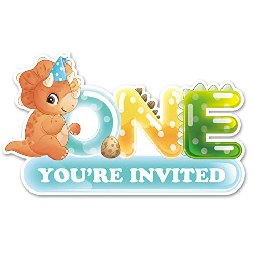 Dinosaur 1st Party Invitations with Envelopes 20 Set Dinosaur Shaped Invitations One Year Old Birthday Baby Shower Party Invites Supplies Favors Double Sided 0 belly baby and beyond