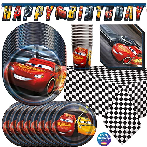 Disney Cars Birthday Party Supplies Set Serves 16 Lightning McQueen Birthday Party Supplies Decorations 0 belly baby and beyond