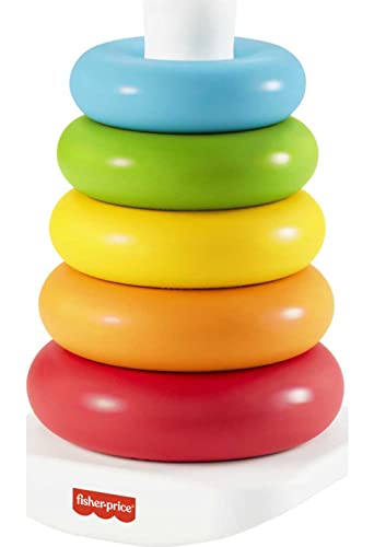 Fisher Price Baby Stacking Toy Rock A Stack Rings with Roly Poly Base for Ages 6 Months Made with Plant Based Materials 0 belly baby and beyond