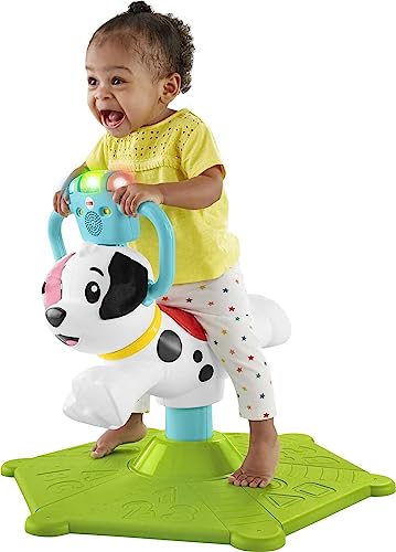 Fisher Price Toddler Ride On Learning Toy Bounce and Spin Puppy Stationary Musical Bouncer for Babies and Toddlers Ages 12 Months Amazon Exclusive 0 belly baby and beyond