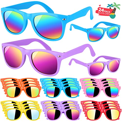 GINMIC Kids sunglasses bulk Kids Sunglasses Party Favor 24Pack Neon Sunglasses with UV400 Protection for Kids Boys and Girls Age 3 8 Goody Bag Favors Great Gift for Pool Birthday Party Supplies 0 belly baby and beyond