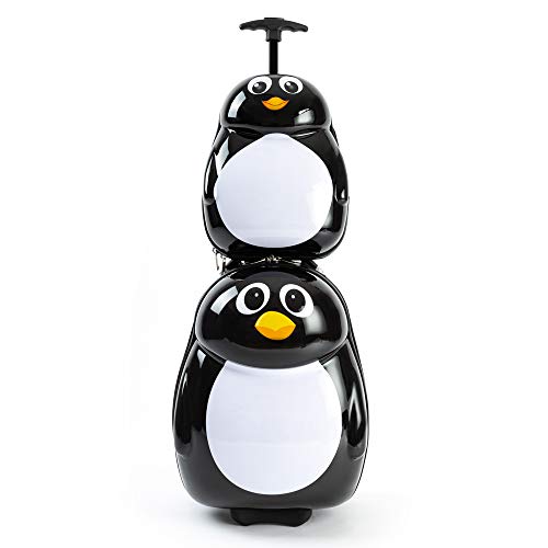 KIDDIETOTES Kids Carry on Upright Luggage Suitcase and Backpack Set Smooth Rolling Wheels Penguin 0 belly baby and beyond