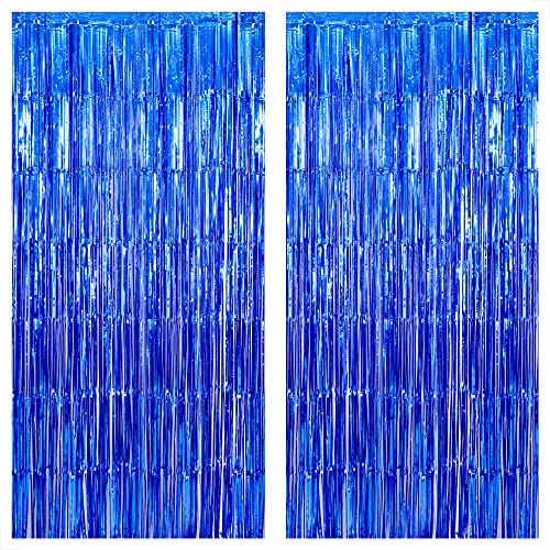 KatchOn Xtralarge Blue Fringe Backdrop 64x8 Feet Pack of 2 Blue Streamers Party Decorations Blue Fringe Curtain for Ocean Decorations Under The Sea Party Decorations Blue Party Decorations 0 belly baby and beyond