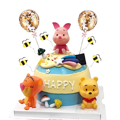 MEMOVAN Winnie The Pooh Cake Topper Pooh Bear Cake Topper Cupcake Topper Winnie Characters Toys Mini Figurines Collection Playset Pooh Cake Decoration for Kids Birthday Baby Shower Party Supplies 0 belly baby and beyond