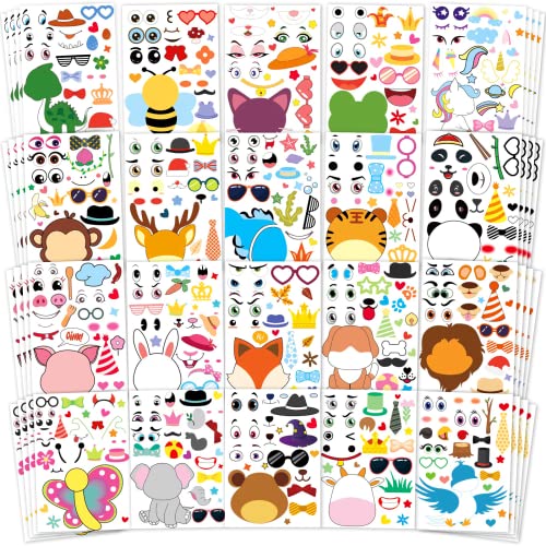 Make Your Own Sticker Sheets for Kids 80 Sheets 20 Animal Stickers with Safaris Sea Zoo and Fantasy Animals Face Stickers for Kids Birthday Party Favors Crafts Bag Stuffers for Kids 4 8 0 belly baby and beyond