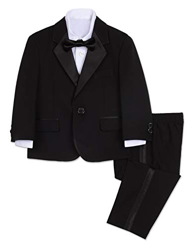 Nautica Baby Boys 4 Piece Tuxedo with Dress Shirt Bow Tie Jacket and Pants 0 belly baby and beyond