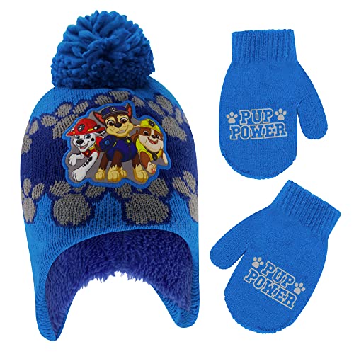 Nickelodeon Boys Winter Hat Set Paw Patrols Marshall Chase and Rubble Toddler Beanie and Mittens for Kids Age 2 4 0 belly baby and beyond