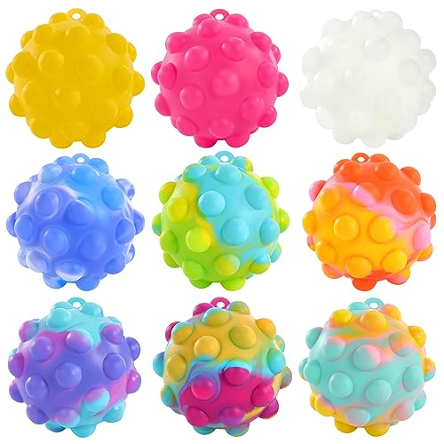 Pop Fidget Toys Ball Its Pop Toy 9 PCS Party Favors Easter Basket Stuffers Pop Ball It Bulk 3D Squeeze Toys Squishy Balls Fidget Toy Sensory Toys Stress Balls Fidgets Packs Kids Toys Toddler Toys 0 belly baby and beyond