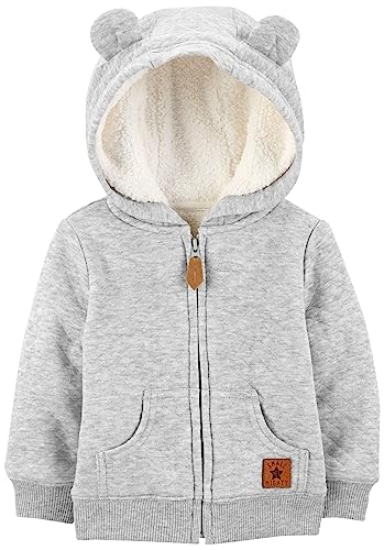 Simple Joys by Carters Unisex Babies Hooded Sweater Jacket with Sherpa Lining 0 belly baby and beyond