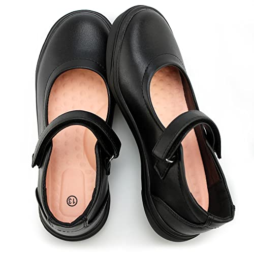 Tobfis Girls Mary Jane Flats Lightweight School Uniform Shoes Black Dress Shoes ToddlerLittle KidBig KidYouth 0 belly baby and beyond