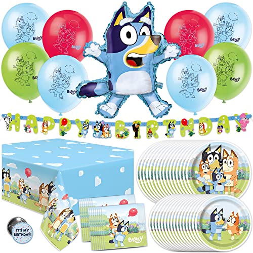 Unique Bluey Birthday Party Supplies Bluey Party Supplies Bluey Birthday Decorations Bluey Party Decorations With Bluey Balloons Banner Tablecover Bluey Plates Bluey Napkins Button 0 belly baby and beyond