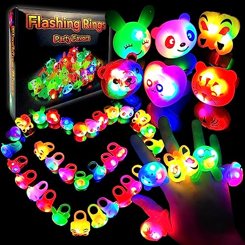 Wakestar 24 Pack LED Light Up Bumpy Rings Party Favors For Kids Prizes Box Toys For Birthday Classroom Rewards Treasure Box Prizes Toys Glow Party Supplies 0 belly baby and beyond