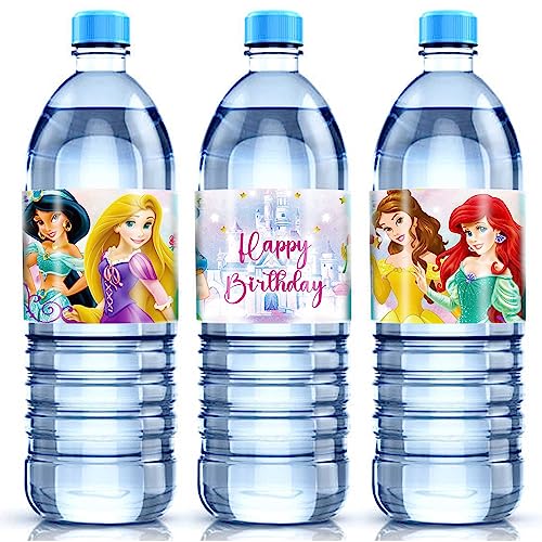 Water Bottle Labels 24PCS for Princess Birthday Party Supplies Princess Birthday Party Favors Stickers Decorations 0 belly baby and beyond