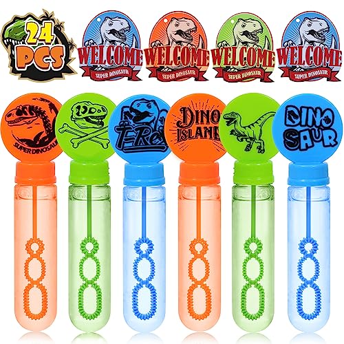 Winrayk 24Pcs Dinosaur Bubble Wands for Kids Bubbles Party Favors Mini Bubbles Bulk Easter Prize Goodie Bag Stuffers Pinata Filler Dinosaur Birthday Party Supplies Dinosaur Party Favors 24 Gift Card 0 belly baby and beyond