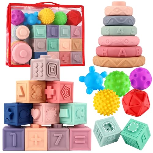 Baby Toys 6 to 12 MonthsMontessori Toys for Babies 6 12 MonthsInfant Toys SetSoft Baby BlocksStacking Toys for Toddlers 1 3Sensory Toys for Babies 0 6 12 MonthGreat Baby Gifts 0 belly baby and beyond