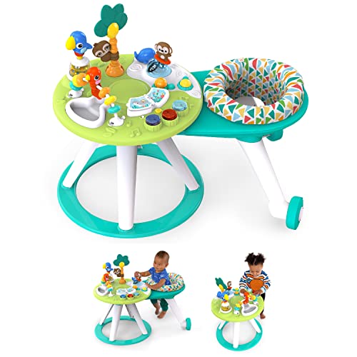 Bright Starts Around We Go 2 in 1 Walk Around Baby Activity Center Table Tropic Cool Ages 6 Months 0 belly baby and beyond