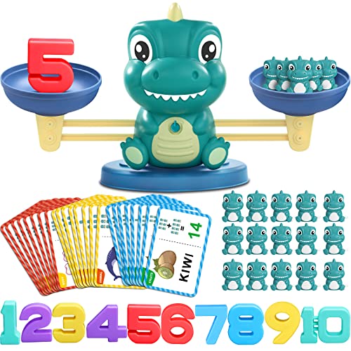 Dinosaur Math Balance Toys Montessori Toys for 3 Years Old Kids Learning and Educational Toys for Boys and Girls Birthday Gifts for 4 5 6 7 Year Old Boys 0 belly baby and beyond