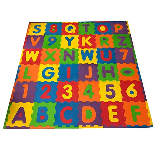 FUN n SAFE 7173A Kids ABC123 Play Mat 36 Interlocking Foam Tiles with Pop Out Letters and Numbers 0 belly baby and beyond