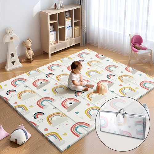 Foldable Baby Play Mat for Floor 79x71 Extra Large Play Mat Kids Non Toxic Foam Thick Play Mat for Baby Waterproof Anti Slip Baby Crawling Mat Folding Play Mats for Babies and Toddlers 0 belly baby and beyond