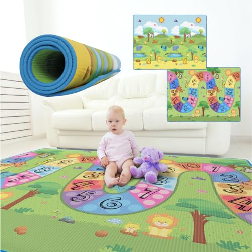 playmat double side Large 5905x7874x04 Inches Safari fun 0 belly baby and beyond