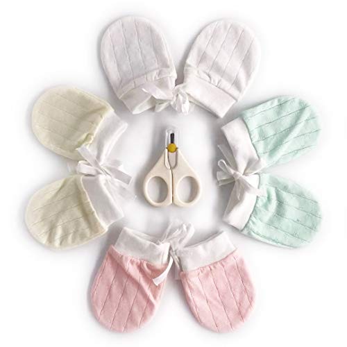 4Pairs Baby Mittens Newborn Set No Scratch Breathable Baby Gloves for Boys Girls 0 6 Months 0 belly baby and beyond