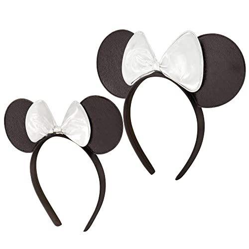 ABG Accessories Girls Minnie Mouse Ears Headbands Set Of 2 For Mommy And Me Matching for Adult and Little Girl 0 belly baby and beyond