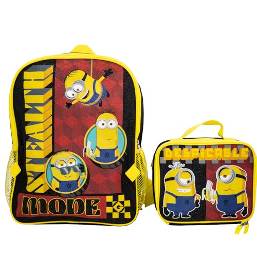 AI ACCESSORY INNOVATIONS Despicable Me 2 Piece Backpack Set Boys Girls 16 School Bag Black 0 belly baby and beyond