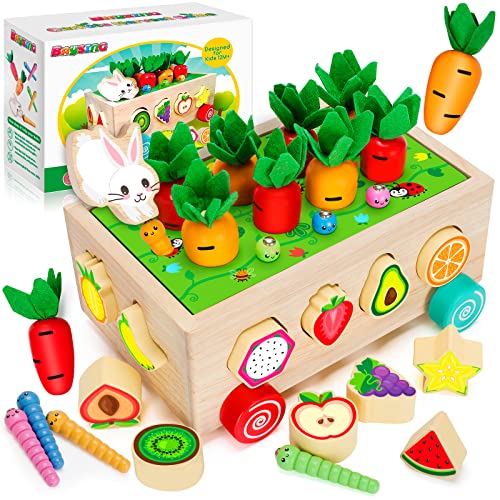 BAYSING Montessori Toys for 234 Year Old Baby Boys and Girls Carrots Harvest Game Wooden Shape Sorting Toys Gifts for Toddlers Kids Age 1 3 Wood Preschool Learning Fine Motor Skills Game 0 belly baby and beyond