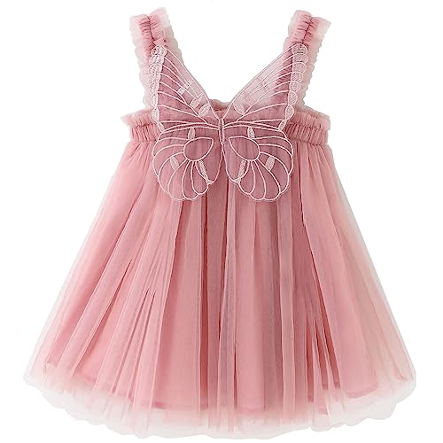 Baby Girls Layered Tulle Tutu Dress Toddler Tulle Dresses Infant Tulle Sundress Set with Angel Wings 6 24 Months 0 belly baby and beyond