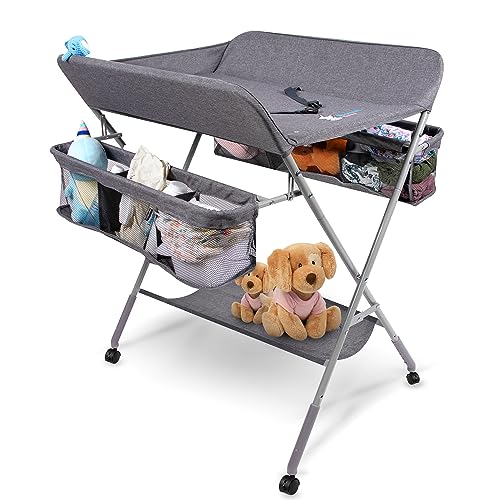 Baby Portable Changing Table for Baby Baby Changing Tables with 2X Thicker Pad and 2X Storage Capacity Waterproof and Durable Diaper Changing Table 0 belly baby and beyond