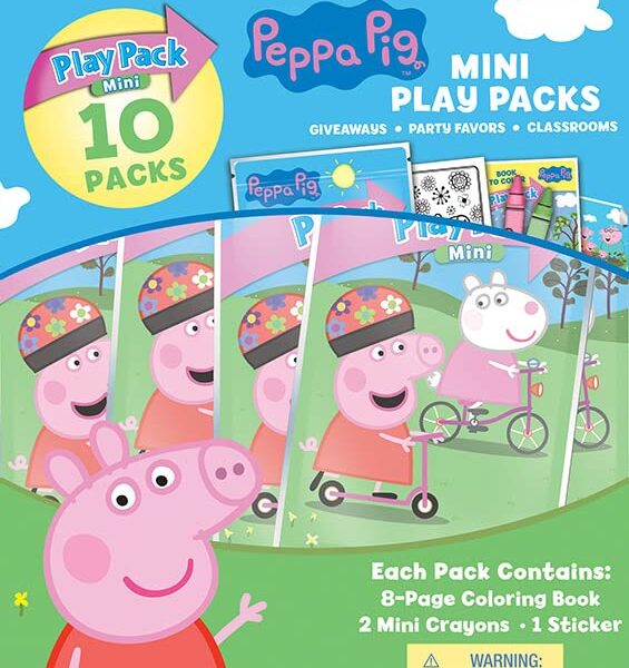 Bendon Peppa Pig Mini Play Packs Each with Mini Coloring Book 2 Mini Crayons and a Sticker 10 Pack 0 belly baby and beyond