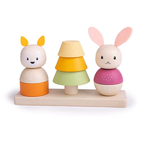 Bigjigs Toys FSC Certified Forest Stacking Toy Wooden Toys Wooden Stacking Toy Baby Toys Toddler Toys Baby Wooden Toys Montessori Toys 0 belly baby and beyond