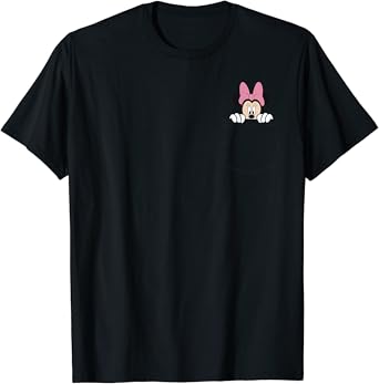 Black Disney Minnie Mouse Classic Fit T Shirt Crew Neck Short Sleeve Casual Polyester Cotton 0 belly baby and beyond