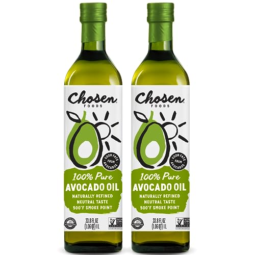 Chosen Foods 100 Pure Avocado Oil Keto and Paleo Diet Friendly Kosher Oil for Baking High Heat Cooking Frying Homemade Sauces Dressings and Marinades 1 liter 2 Pack 0 belly baby and beyond