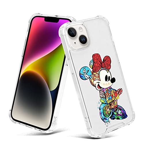 Clear Case for iPhone 14 Plus 67 Inch Minnie Cartoon Print Crystal Slim Soft Bumper Anti Scratch Four Corners Shockproof Protection Hard Back Cover 0 belly baby and beyond