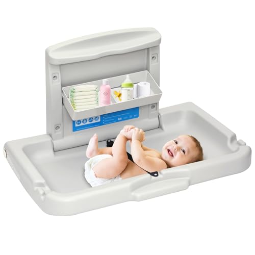 Commercial Baby Changing StationWall Mounted Baby Changing Station with Safety StrapWall Mounted Changing Table for Commercial Bathroom Baby Changing Station That Makes Every Mother Happy 0 belly baby and beyond