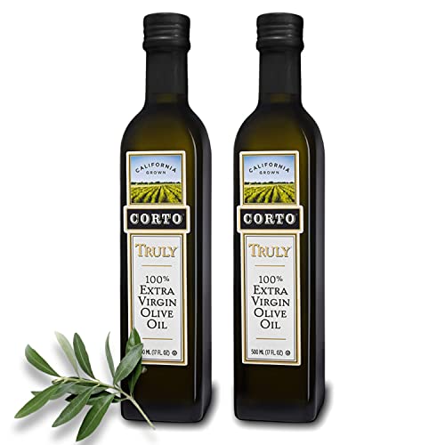 Corto TRULY 100 Extra Virgin Olive Oil Floral Notes Cold Extracted in State of the Art Mill Straight from Official Corto Olive Groves Oil Producer Truly 500ml Twin 0 belly baby and beyond